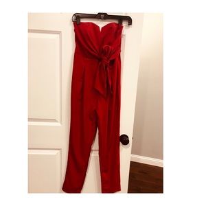 Red one piece jumpsuit